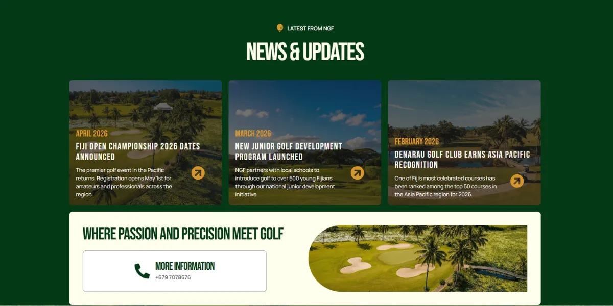National Golf Fiji - News and Events Section