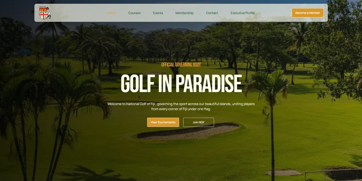 National Golf Fiji - Homepage Hero and Branding