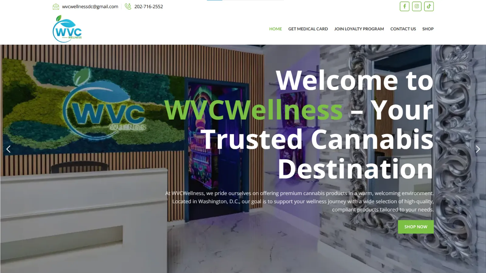 WVC Wellness WordPress website designed with Elementor