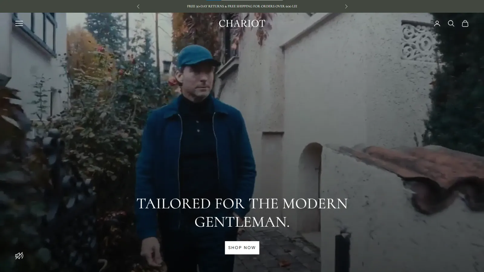 Chariot Allegory menswear Shopify store built with modern design