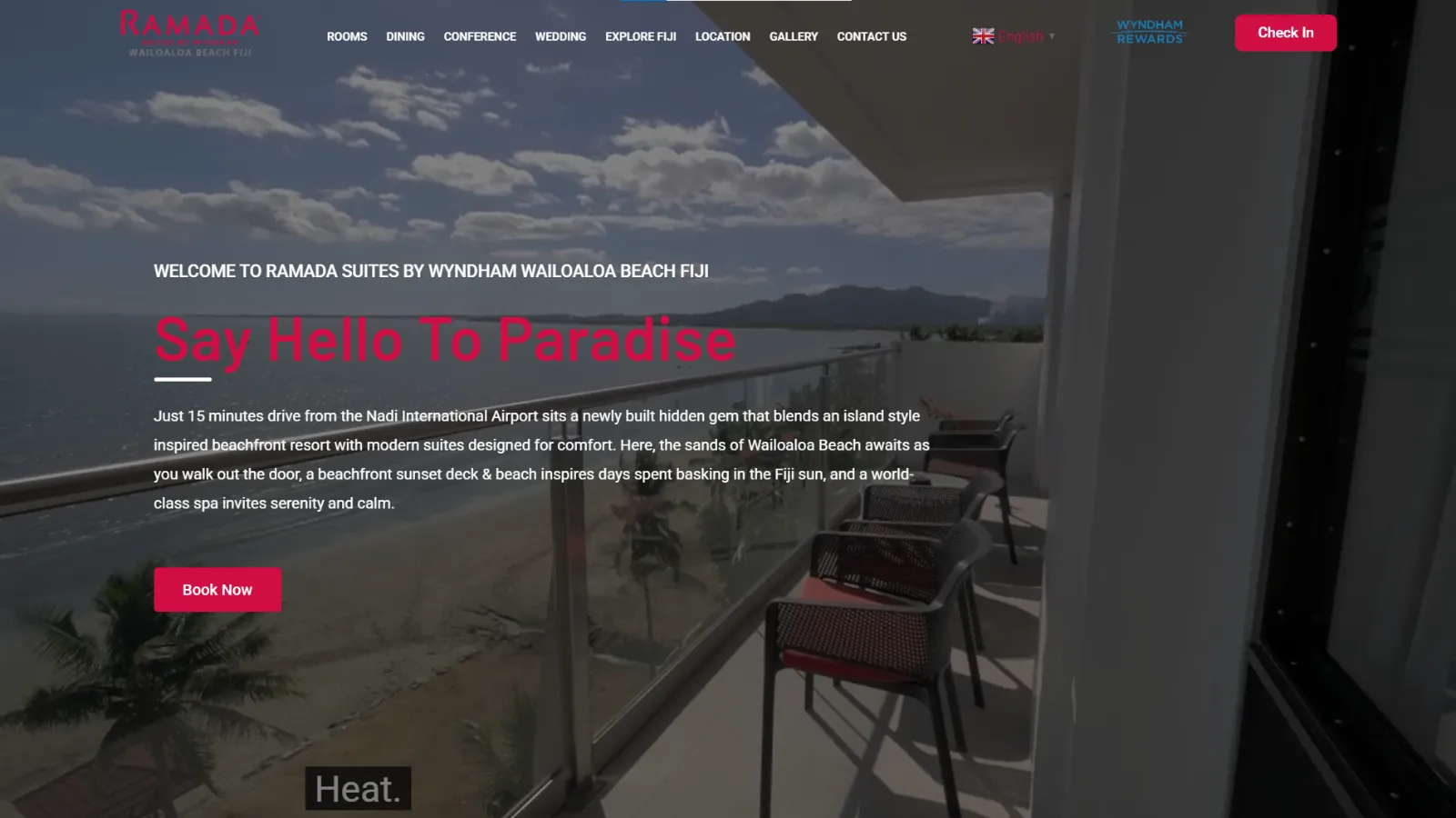 Ramada Wailoaloa Beach Resort Fiji hotel booking website built with WordPress and Elementor